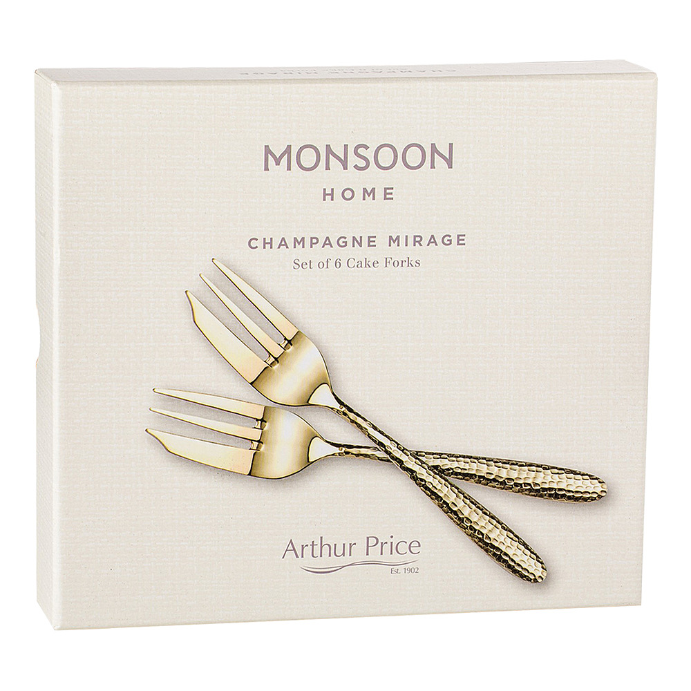 Набор из 6 десертных вилок Monsoon Champagne Mirage, 14,5 см от Arthur Price
