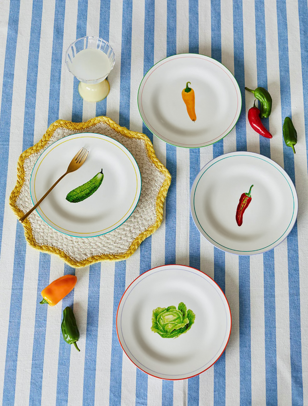 Набор из 4 закусочных тарелок Vegetable, 21 см