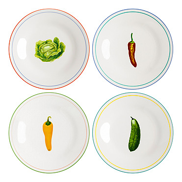 Набор из 4 закусочных тарелок Vegetable, 21 см