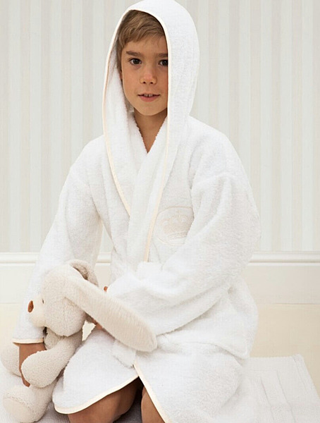 Халат детский 9/10 лет White/Beige от Luxberry