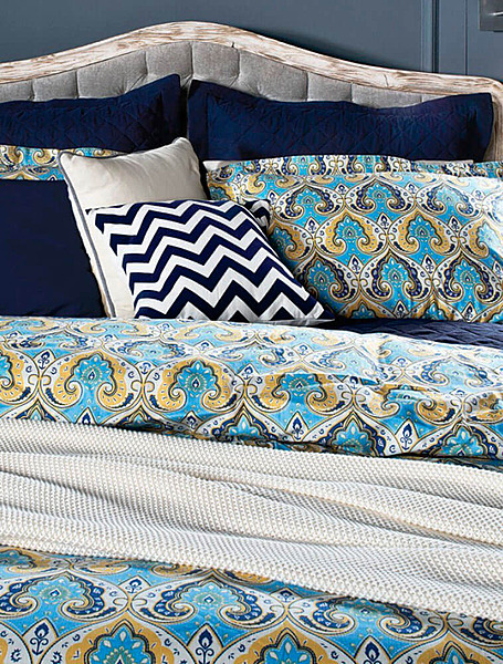 Постельное бельё Portofino Blue/Deep Blue ЕВРО 200*220 см от L'appartement