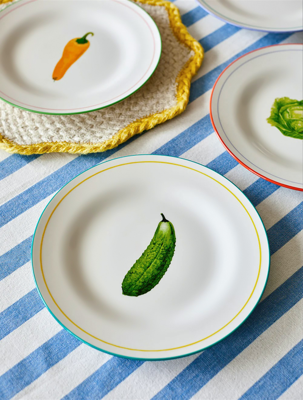 Набор из 4 закусочных тарелок Vegetable, 21 см