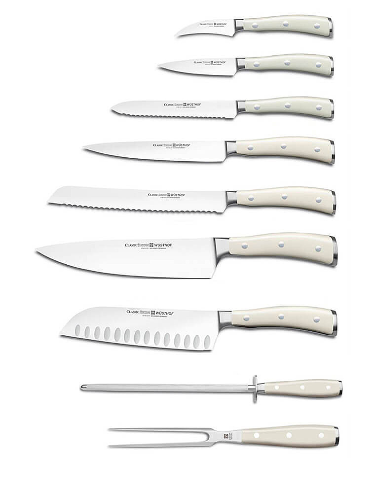 Набор ножей Ikon Cream White 9 пр. в подставке от Wuesthof
