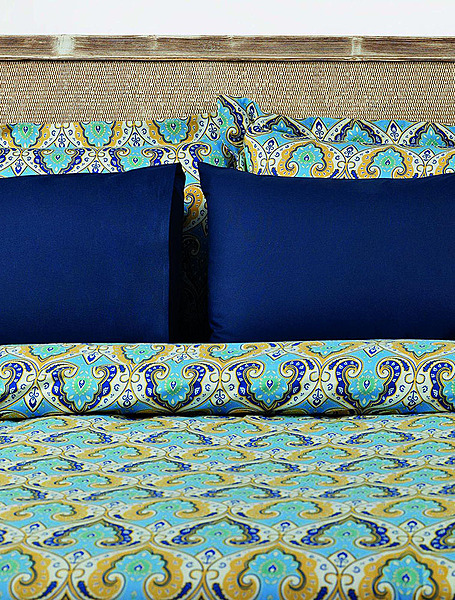 Постельное бельё Portofino Blue/Deep Blue ЕВРО 200*220 см от L'appartement